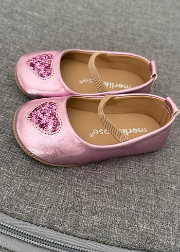 Pembe Parlak Nakışlı Kız Babet Ayakkabı - Görsel 2