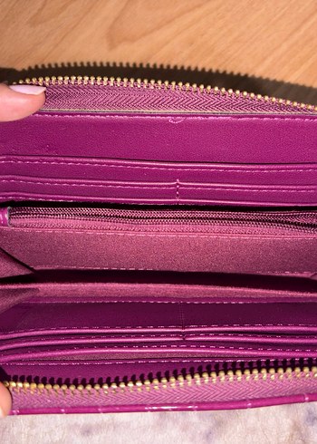 Stradivarius Mor Parlak Deri Kadın Cüzdan - Görsel 2