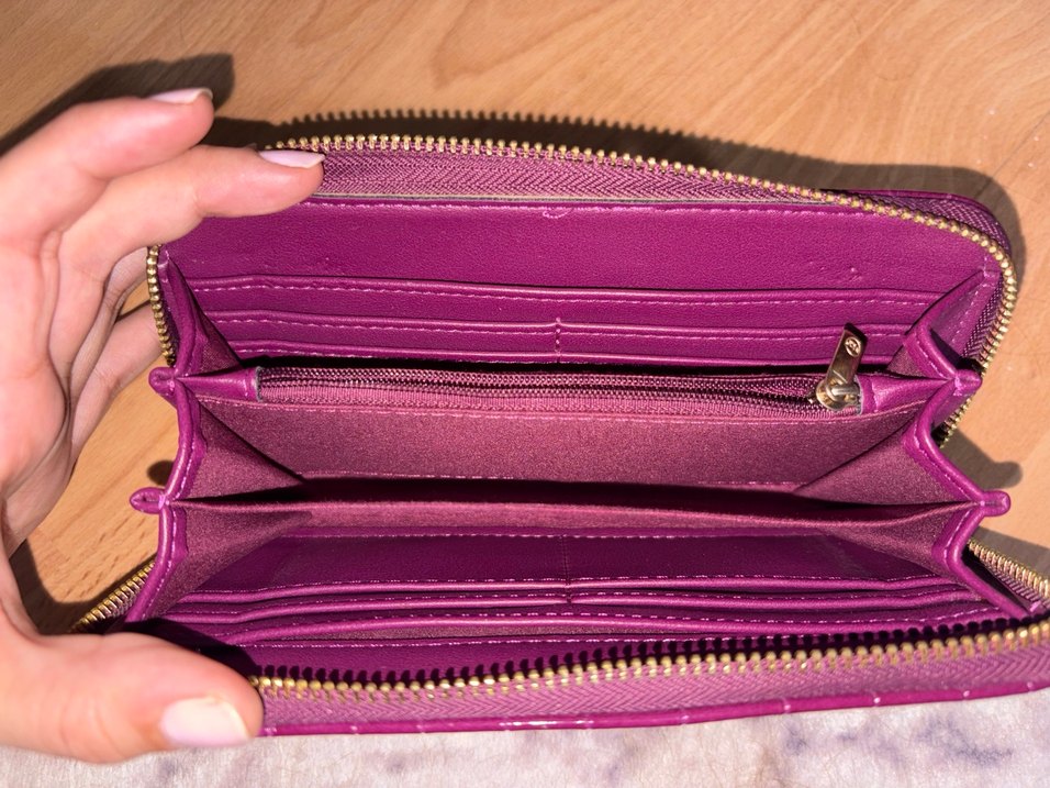 Stradivarius Mor Parlak Deri Kadın Cüzdan - Görsel 2