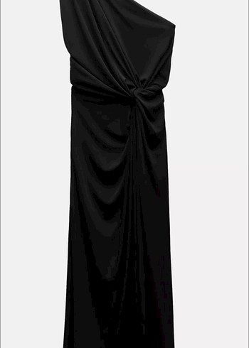 Zara Drapeli Tek Omuz Uzun Elbise - Görsel 2