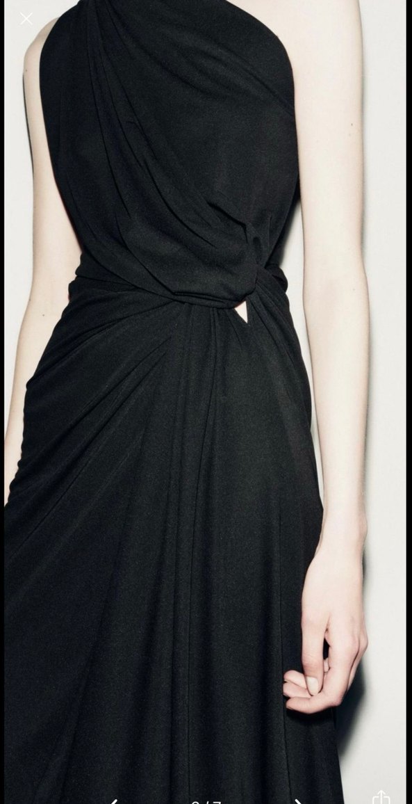 Zara Drapeli Tek Omuz Uzun Elbise - Görsel 3