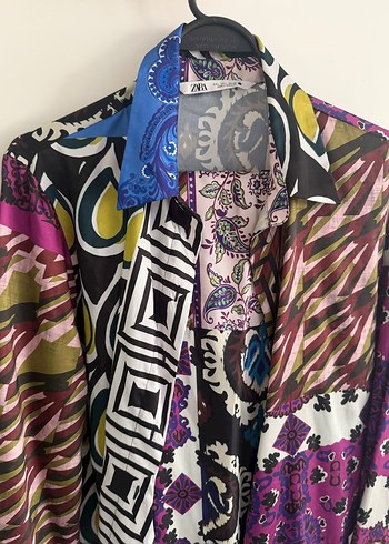 Zara Kadın Çok Renkli Uzun Kollu Saten Takım - Görsel 3