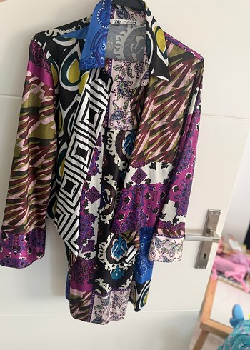 Zara Kadın Çok Renkli Uzun Kollu Saten Takım - Görsel 4