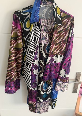 Zara Kadın Çok Renkli Uzun Kollu Saten Takım - Görsel 5