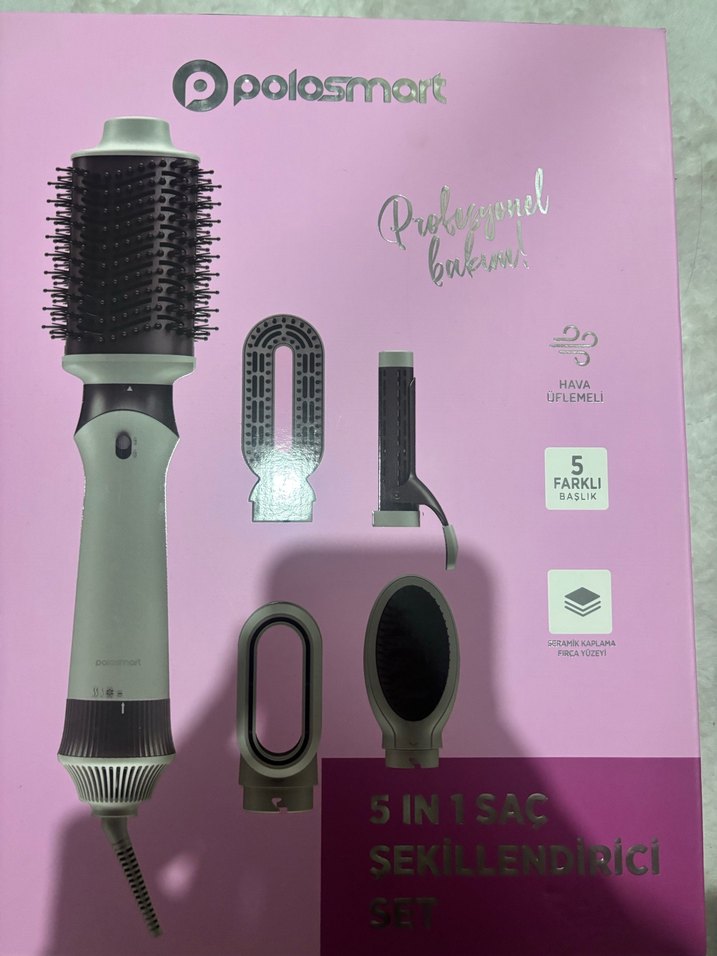 5in1 Beyaz Gri Saç Şekillendirici Set - Görsel 4