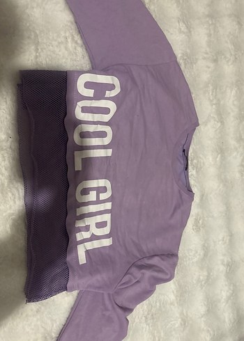 Dantelli Mor Kız Sweatshirt - Görsel 3