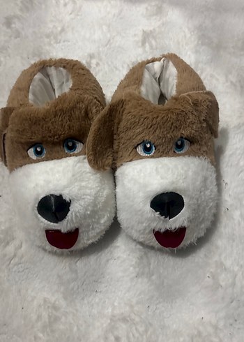 Kahverengi Kürklü Erkek Çocuk Ev Terliği - Görsel 3