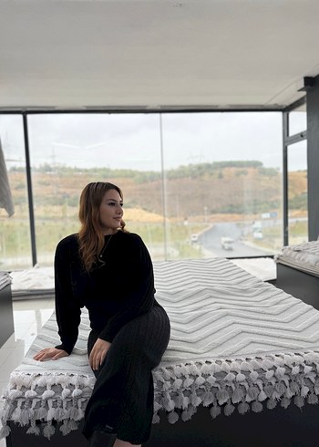 Siyah Uzun Kollu Yüksek Yakalı Triko Elbise - Görsel 5