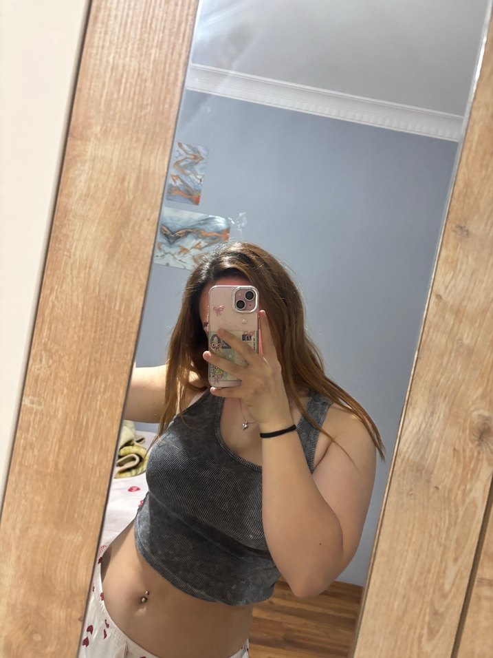 Gri Straplez Kadın Crop Top - Görsel 2