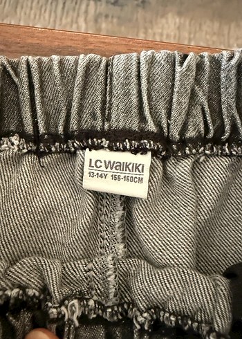 Gri Bol Kesim Midi kız çocuk Kot Pantolon - Görsel 3