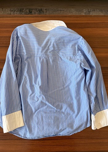 Mavi Pamuklu Uzun Kollu kız çocuk Gömlek - Görsel 3