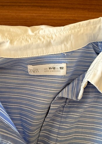 Mavi Pamuklu Uzun Kollu kız çocuk Gömlek - Görsel 2