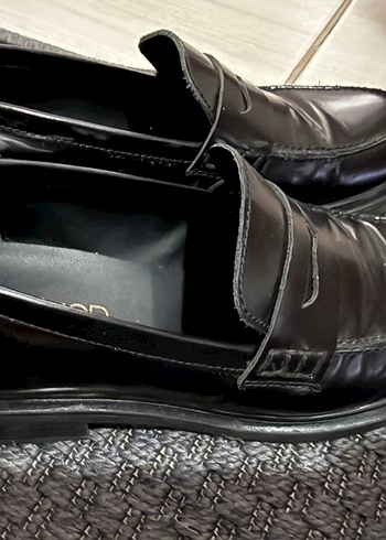 Siyah kadın Klasik Loafer Ayakkabı - Görsel 4