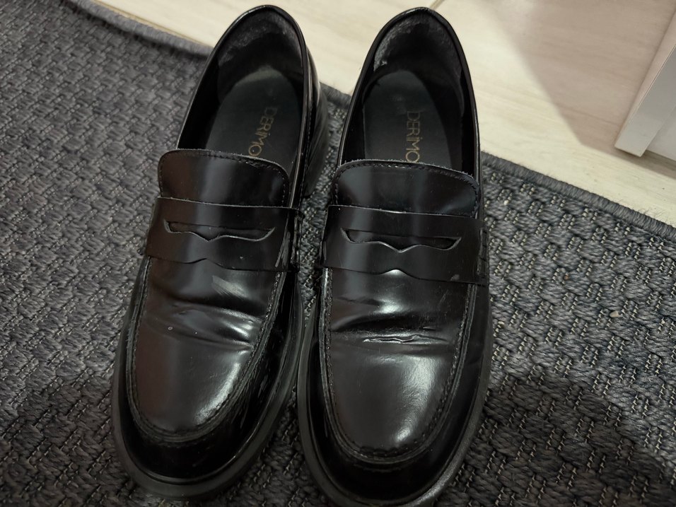 Siyah kadın Klasik Loafer Ayakkabı - Görsel 2