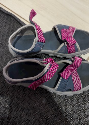 Kız Çocuk Gri Pembe Sandalet - Görsel 2