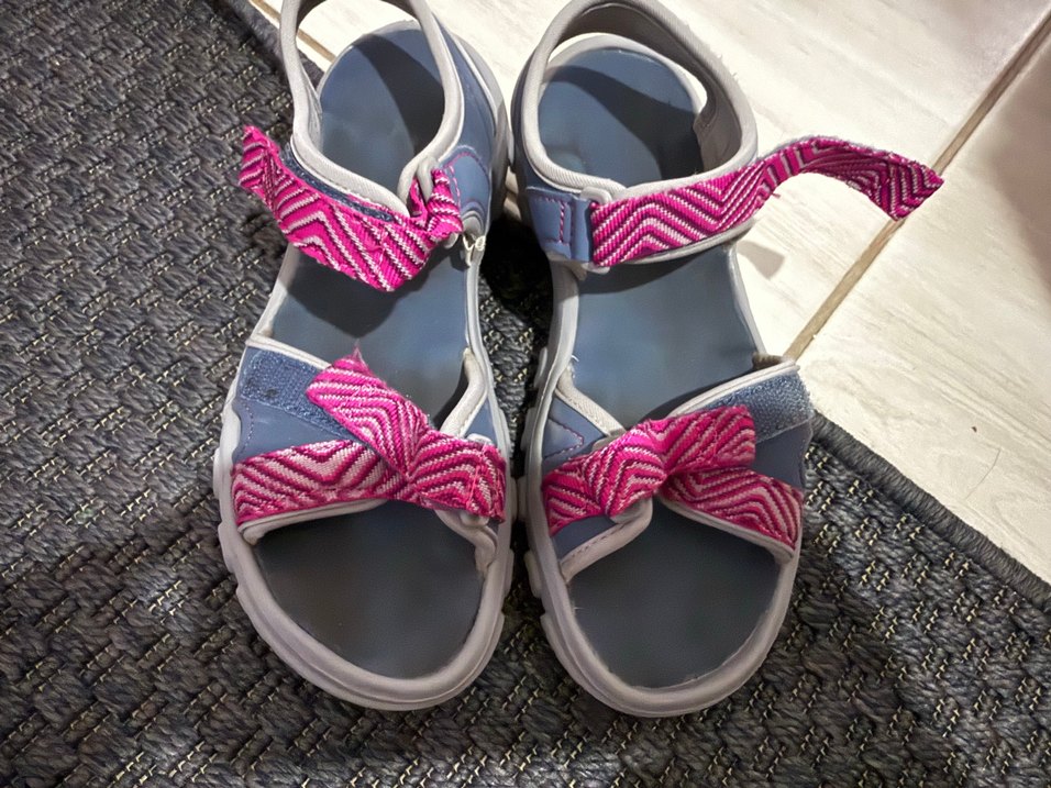 Kız Çocuk Gri Pembe Sandalet - Görsel 4