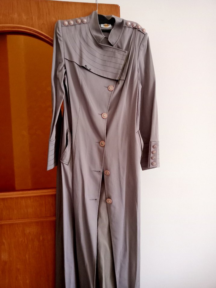 Bej Keten Midi Kadın Trençkot - Görsel 3