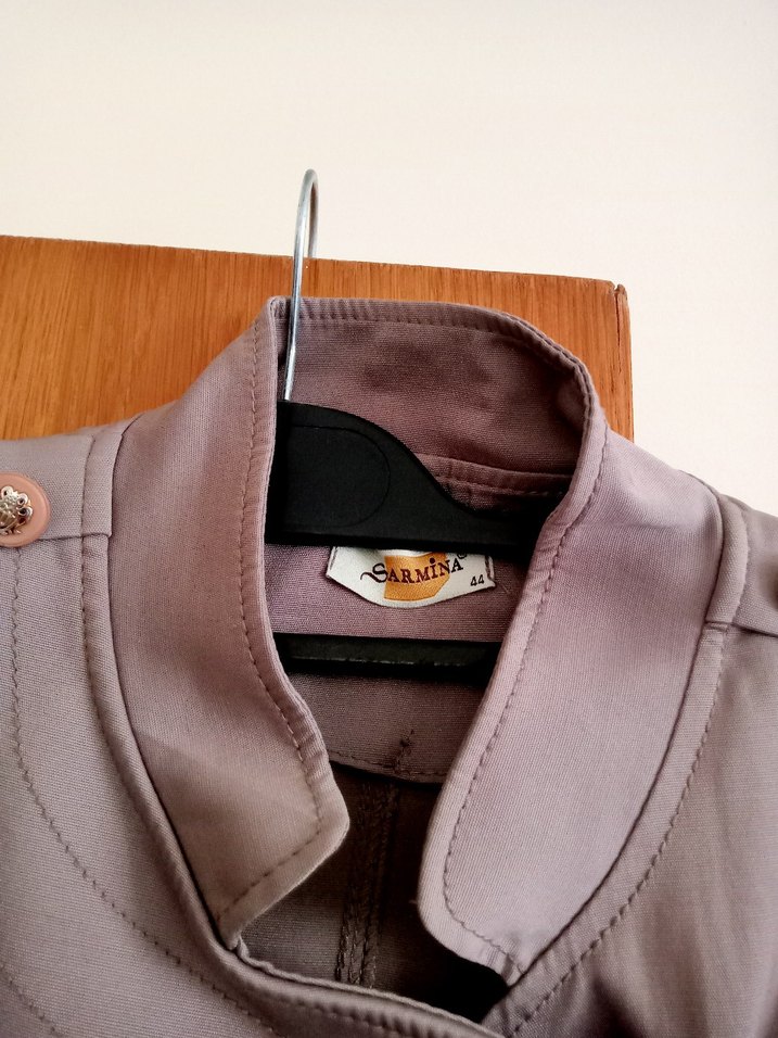 Bej Keten Midi Kadın Trençkot - Görsel 2