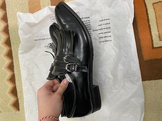 38 Beden siyah Renk Rugan loafer