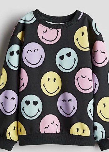 Uzun Kollu Renkli Gülümseme Desenli Takım - Görsel 2