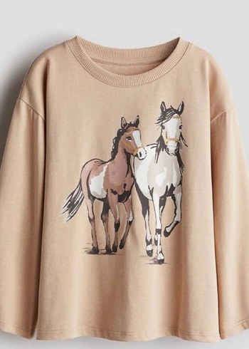 Uzun Kollu At Baskılı Takım - Görsel 3