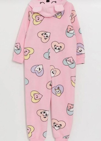 LC Waikiki Kız Çocuk Pembe Desenli Polar Tulum