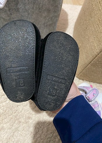 Kız Çocuk Siyah Basic Velcro Babet - Görsel 3