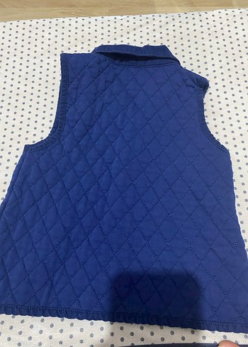 Kız Çocuk Düğmeli Mavi Yelek - Görsel 3