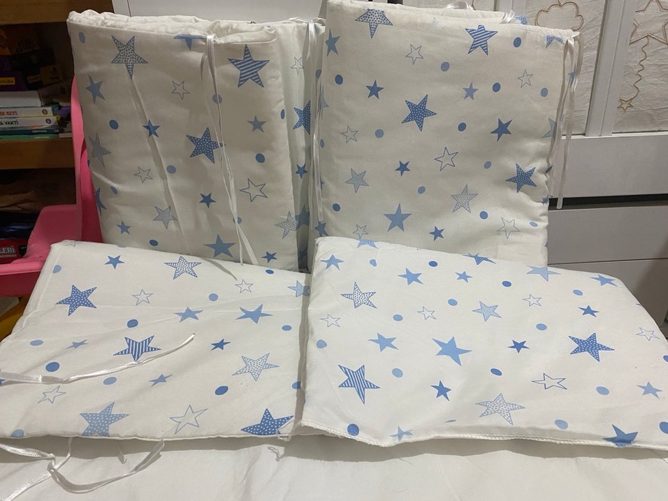 Mavi Yıldız Desenli Bebek Uyku Seti - Görsel 2
