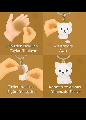 kedi tüyü saklama kapsülü, anahtarlık - Görsel 7