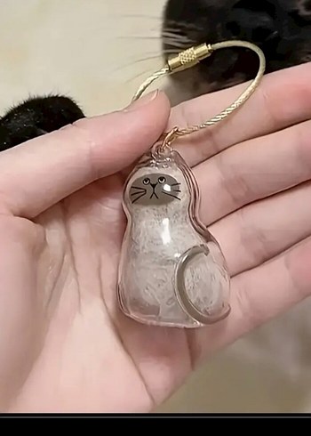 kedi tüyü saklama kapsülü, anahtarlık - Görsel 3
