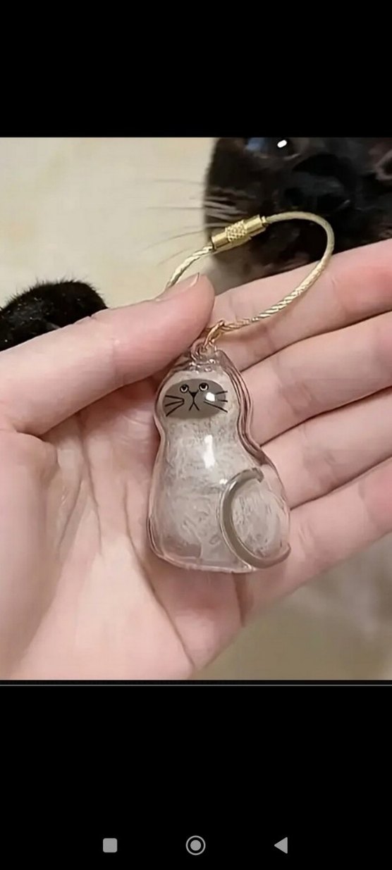 kedi tüyü saklama kapsülü, anahtarlık - Görsel 3