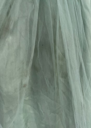 Yeşil Vintage Nakışlı Uzun çocuk Abiye Elbise - Görsel 4