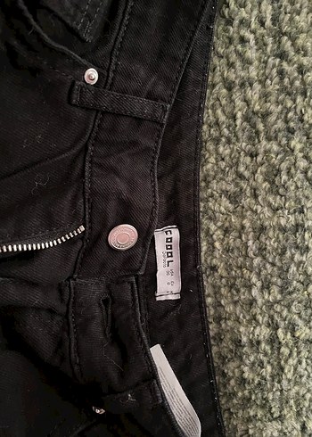 Fermuarlı Siyah Grunge Denim Kadın Pantolon - Görsel 2