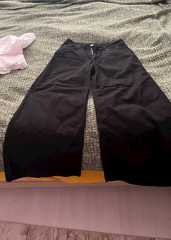 Gri Midi Boy Bol Kesim Kadın Denim Pantolon - Görsel 18