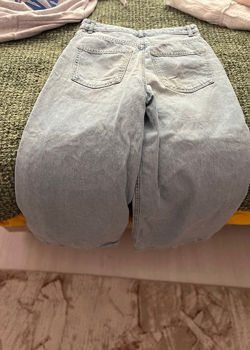 Gri Midi Boy Bol Kesim Kadın Denim Pantolon - Görsel 2