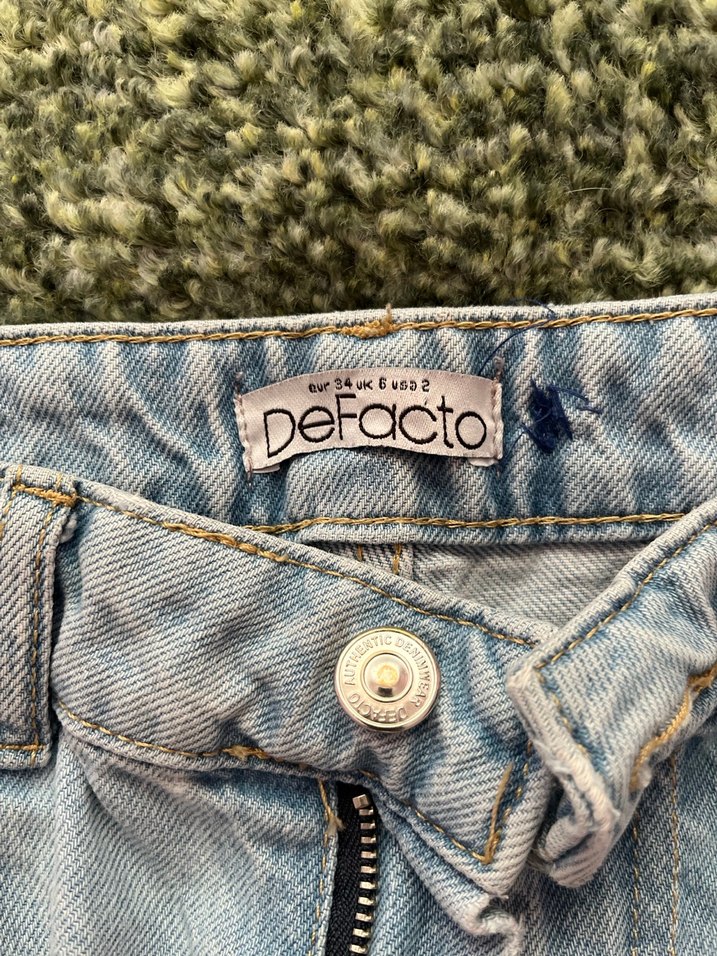 Gri Midi Boy Bol Kesim Kadın Denim Pantolon - Görsel 3