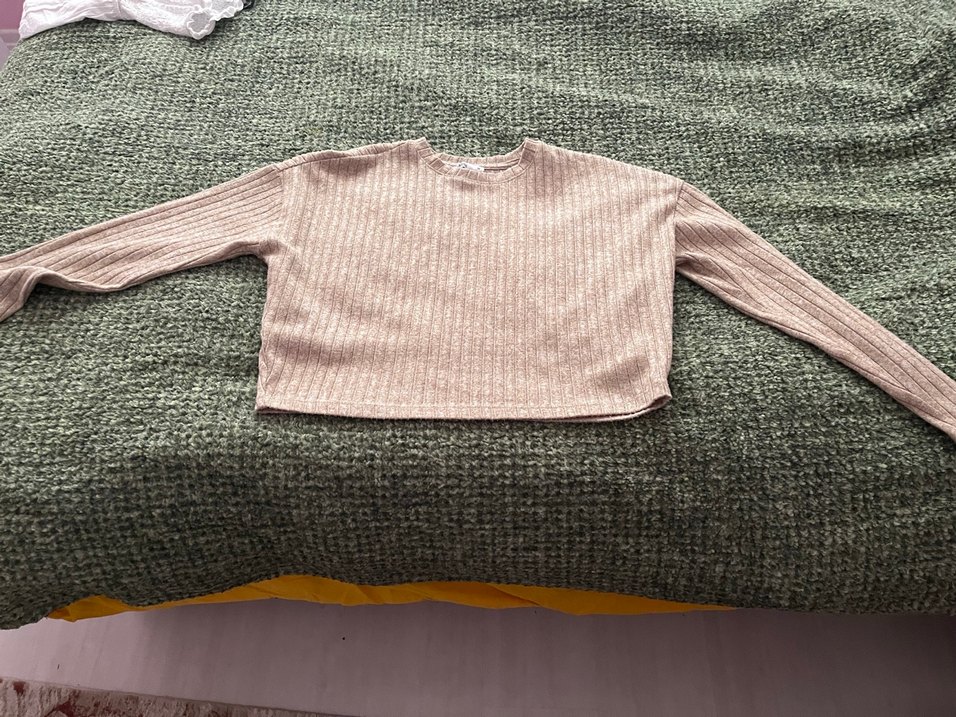 Bej Kadın Örgü Kazak - Görsel 2