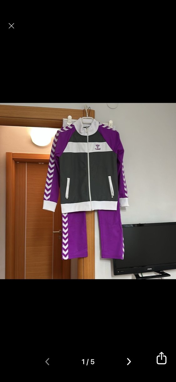 Hummel marka Mor Baskılı Kız Eşofman Takımı - Görsel 3