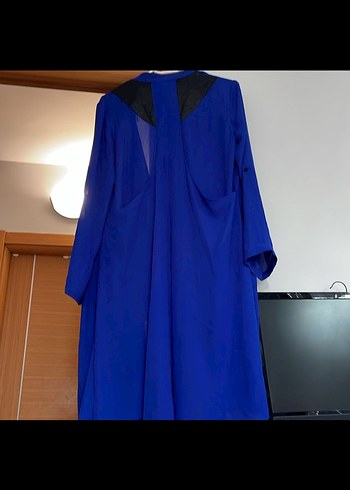 Scl marka Uzun Saks mavisi yazlık Ceket - Görsel 4