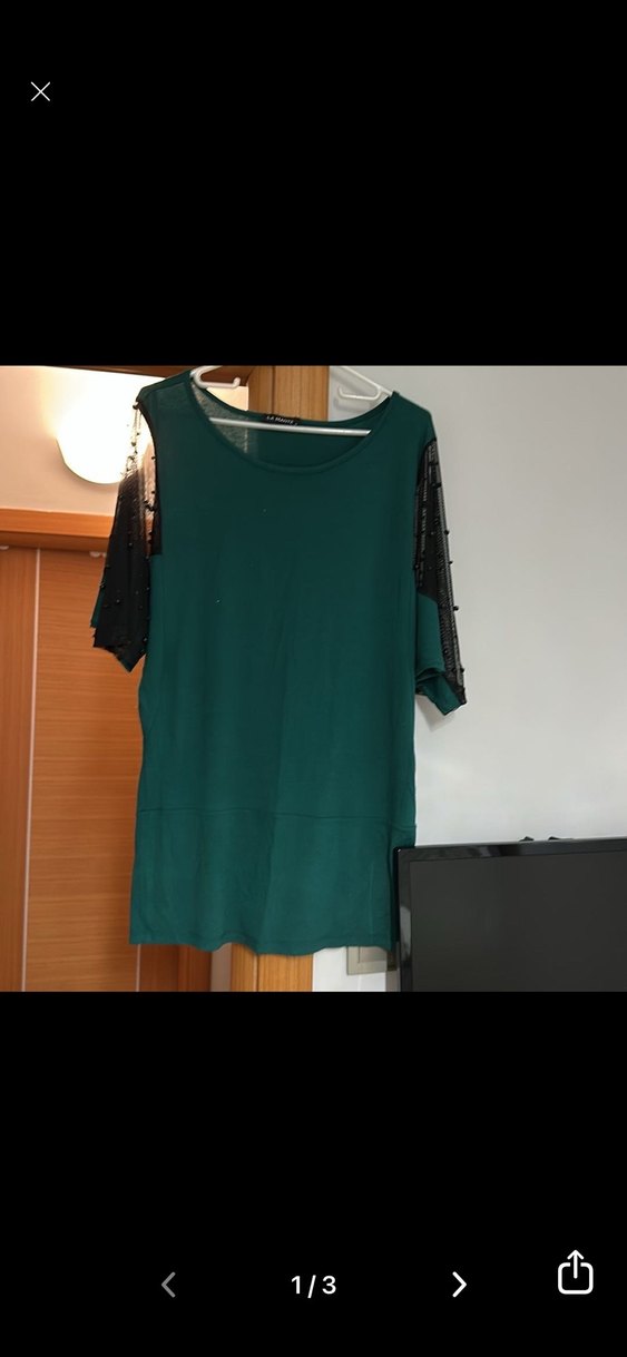 Lamante marka Yeşil Hamile Midi Tunik, Kısa Kollu - Görsel 4