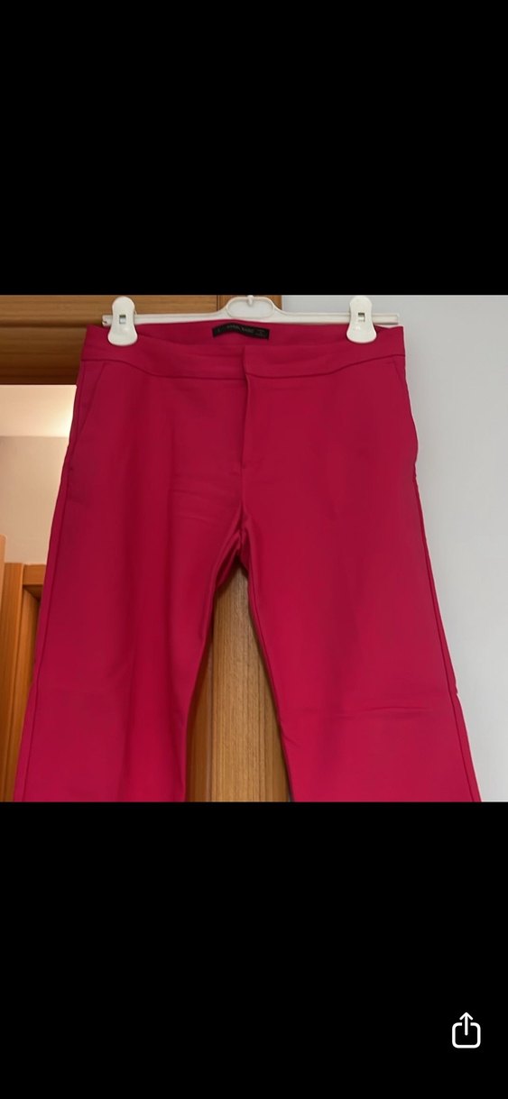 Karol marka fulya Pembe Parlak Kumaş Kadın Pantolon - Görsel 2