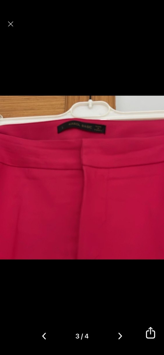 Karol marka fulya Pembe Parlak Kumaş Kadın Pantolon - Görsel 3