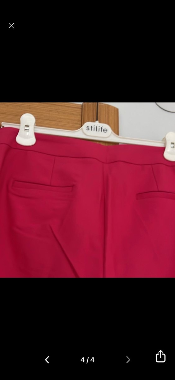 Karol marka fulya Pembe Parlak Kumaş Kadın Pantolon - Görsel 4