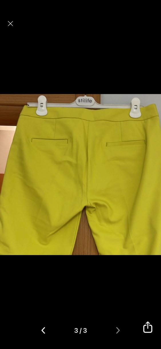 Karol marka Asit yeşilı Kadın Kumaş Pantolon Kemerli Midi Boy - Görsel 4