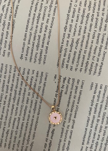 Pembe Pastel Zincir Detaylı Bohem Midi Kolye