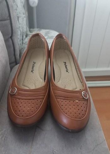 Kahverengi Dolgu Topuklu Kemerli Kadın Klasik Ayakkabı - Görsel 2