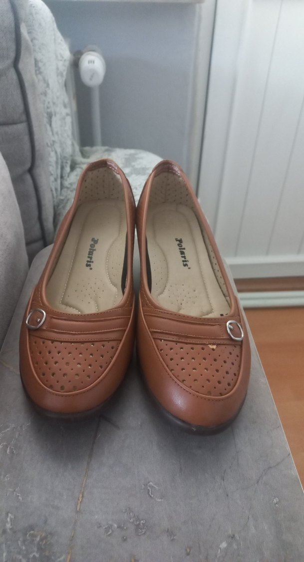 Kahverengi Dolgu Topuklu Kemerli Kadın Klasik Ayakkabı - Görsel 2