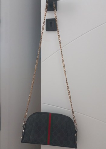 Zincir Detaylı siyah Desenli Kadın Çanta - Görsel 2