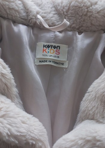 Kız Çocuk krem Peluş Kürk - Görsel 2